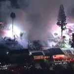 More than 100 firefighters fight against the fireworks of California that leaves the woman in critical condition