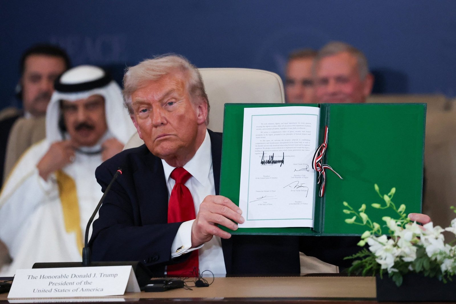 Trump, world leaders meet in Egypt to sign ceasefire deal with Netanyahu absent